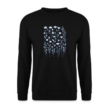 Vintage Blumen-Frauen-Wildblumen-Gartengarten - Unisex Pullover - Schwarz - Vorne - Alina (178cm) & Michal (187cm)