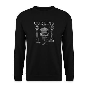 Curling Curling Winter Sport Bonspiel Balai - Sweat-shirt Unisexe - noir - Devant - Alina (178cm) & Michal (187cm)