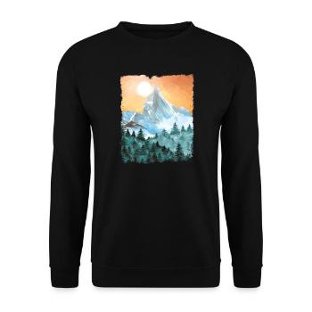 Hiking Mountains Hike Vintage - Unisex Sweatshirt - black - Front - Alina (178cm) & Michal (187cm)