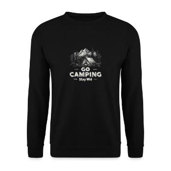 Camping Adventure Saying Go Camping Stay Wild Camp - Unisex Sweatshirt - black - Front - Alina (178cm) & Michal (187cm)