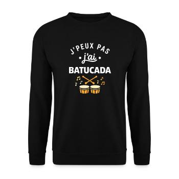 J'peux pas j'ai Batucada  - Sweat-shirt Unisexe - noir - Devant - Alina (178cm) & Michal (187cm)