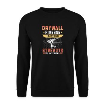 Drywall Drywall Builder Drywall Fitter - Unisex Sweatshirt - black - Front - Alina (178cm) & Michal (187cm)