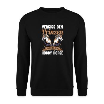 Steckenpferd Hobbyhorse Hobby Horsing - Unisex Pullover - Schwarz - Vorne - Alina (178cm) & Michal (187cm)