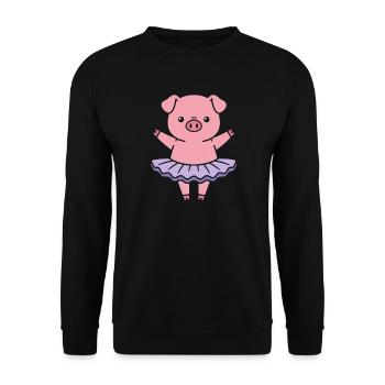Piggy Ballerina Dance - Unisex Sweatshirt - black - Front - Alina (178cm) & Michal (187cm)