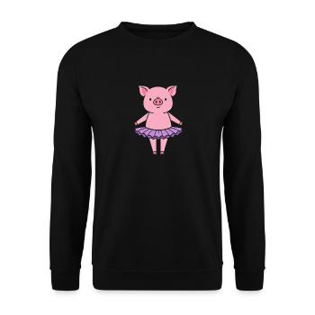 Petit cochon mignon en tutu - Sweat-shirt Unisexe - noir - Devant - Alina (178cm) & Michal (187cm)