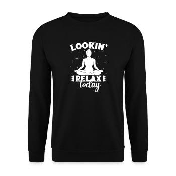 Pilates Enthusiasts Lookin Relax Today Pilates - Unisex Sweatshirt - black - Front - Alina (178cm) & Michal (187cm)