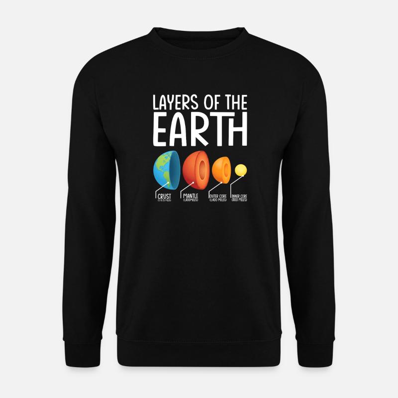 Earth Layers Exploded Diagram - Unisex Sweatshirt - black