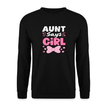 Tante dit que la fille révèle le sexe - Sweat-shirt Unisexe - noir - Devant - Alina (178cm) & Michal (187cm)