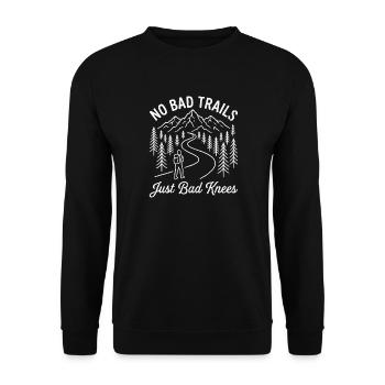 Wandern Camping Trekking Draußen Natur Berg - Unisex Pullover - Schwarz - Vorne - Alina (178cm) & Michal (187cm)