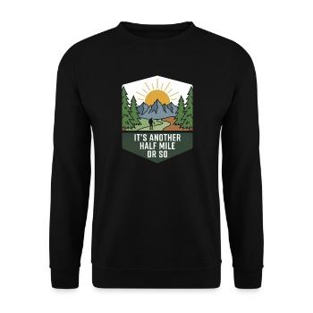 Wandern Camping Trekking Draußen Natur Berg - Unisex Pullover - Schwarz - Vorne - Alina (178cm) & Michal (187cm)