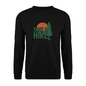 Wandern Camping Trekking Draußen Natur Berg - Unisex Pullover - Schwarz - Vorne - Alina (178cm) & Michal (187cm)