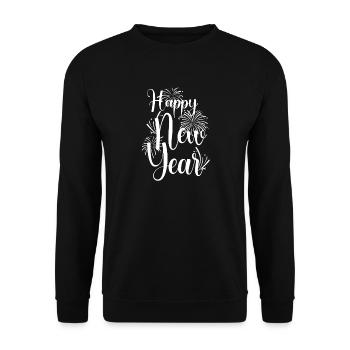 Joyful New Year Fireworks Script - Unisex Sweatshirt - black - Front - Alina (178cm) & Michal (187cm)