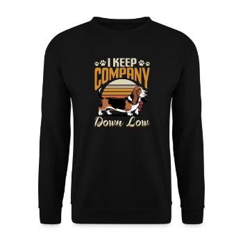 Funny Dog Breed Basset Hound - Unisex Pullover - Schwarz - Vorne - Alina (178cm) & Michal (187cm)