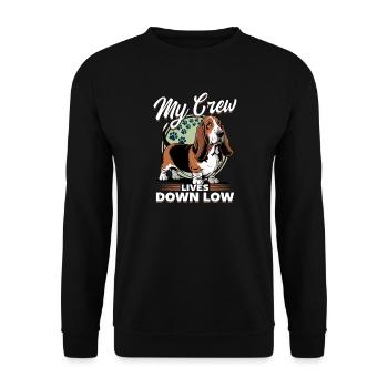Funny Dog Breed Basset Hound - Unisex Pullover - Schwarz - Vorne - Alina (178cm) & Michal (187cm)
