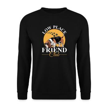 Funny Dog Breed Basset Hound - Unisex Pullover - Schwarz - Vorne - Alina (178cm) & Michal (187cm)