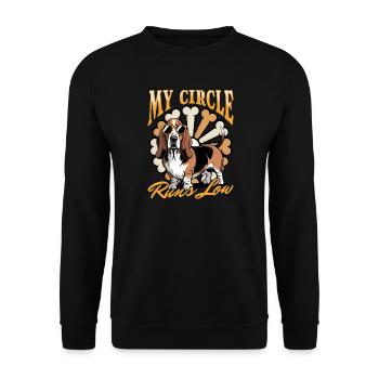 Funny Dog Breed Basset Hound - Unisex Pullover - Schwarz - Vorne - Alina (178cm) & Michal (187cm)