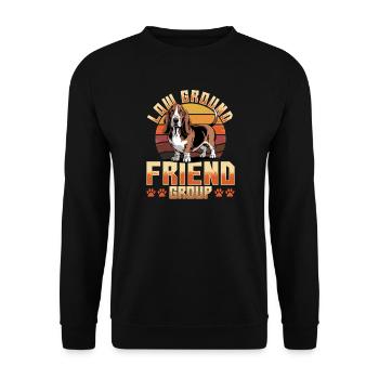 Funny Dog Breed Basset Hound - Unisex Pullover - Schwarz - Vorne - Alina (178cm) & Michal (187cm)