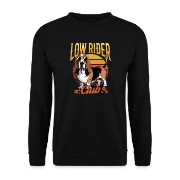 Funny Dog Breed Basset Hound - Unisex Pullover - Schwarz - Vorne - Alina (178cm) & Michal (187cm)