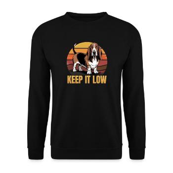 Funny Dog Breed Basset Hound - Unisex Pullover - Schwarz - Vorne - Alina (178cm) & Michal (187cm)