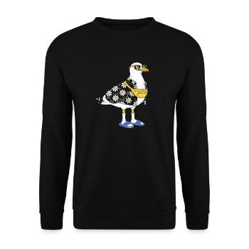 Daisy seagull in summer look - Unisex Sweatshirt - black - Front - Alina (178cm) & Michal (187cm)