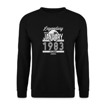 Legendary January 1983 Edition - Unisex Sweatshirt - black - Front - Alina (178cm) & Michal (187cm)