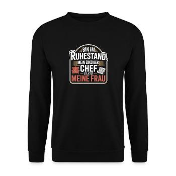 Rentner Bin Im Ruhestand Pensionär Kollege Rente - Unisex Pullover - Schwarz - Vorne - Alina (178cm) & Michal (187cm)