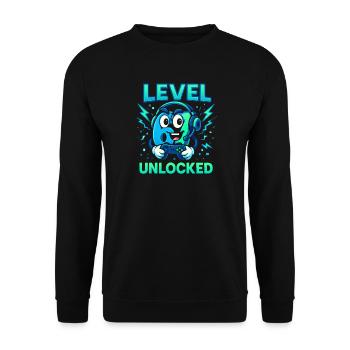 Level 67 Unlocked Six Seven Italian Brainrot Gamer - Unisex Sweatshirt - black - Front - Alina (178cm) & Michal (187cm)