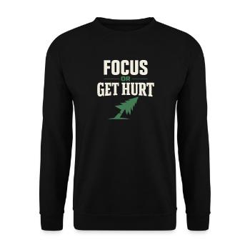 lumberjack therapy, logger therapy humor, - Unisex Sweatshirt - black - Front - Alina (178cm) & Michal (187cm)