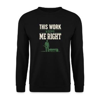 lumberjack therapy, logger therapy humor, - Unisex Sweatshirt - black - Front - Alina (178cm) & Michal (187cm)