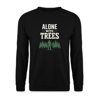 lumberjack therapy, logger therapy humor, - Unisex Sweatshirt - black - Front - Alina (178cm) & Michal (187cm)