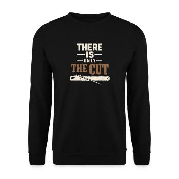 lumberjack therapy, logger therapy humor, - Unisex Sweatshirt - black - Front - Alina (178cm) & Michal (187cm)