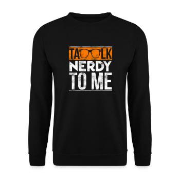 Talk Nerdy To Me Retro Orange Sunglasses Art - Unisex Pullover - Schwarz - Vorne - Alina (178cm) & Michal (187cm)
