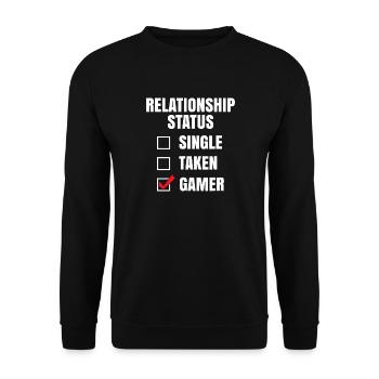 Relationship Status: Gamer - Unisex Sweatshirt - black - Front - Alina (178cm) & Michal (187cm)