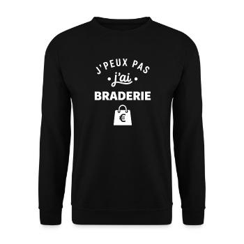 J'peux pas j'ai Braderie - Sweat-shirt Unisexe - noir - Devant - Alina (178cm) & Michal (187cm)