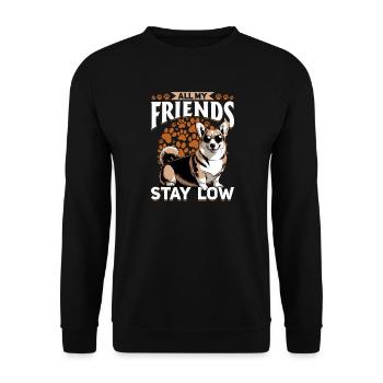 Corgi de race de chien drôle - Sweat-shirt Unisexe - noir - Devant - Alina (178cm) & Michal (187cm)