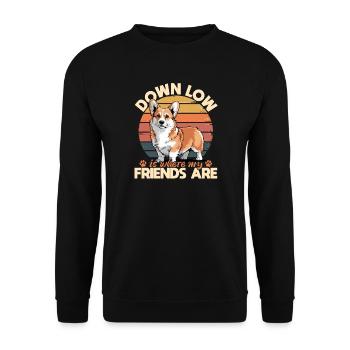 Corgi de race de chien drôle - Sweat-shirt Unisexe - noir - Devant - Alina (178cm) & Michal (187cm)