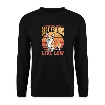 Corgi de race de chien drôle - Sweat-shirt Unisexe - noir - Devant - Alina (178cm) & Michal (187cm)