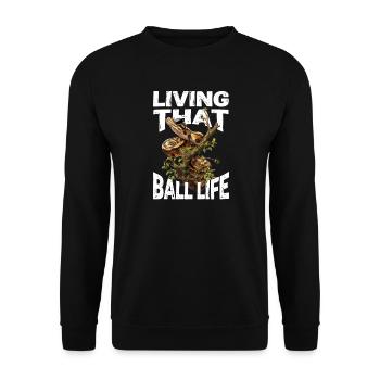 King Python Snakes Lover Terrarium Python - Unisex Sweatshirt - black - Front - Alina (178cm) & Michal (187cm)