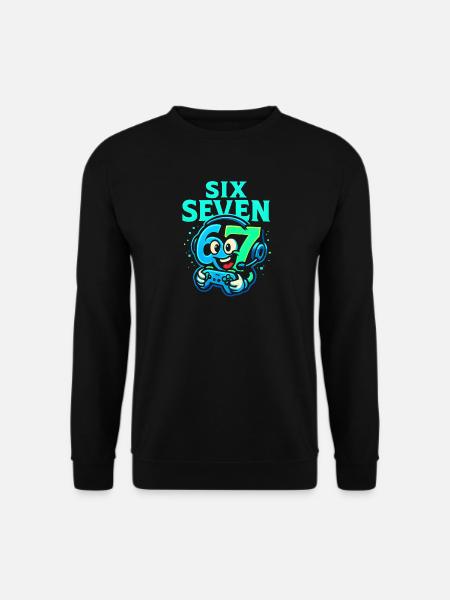 Six Seven Gamer Maskot Italiensk Brainrot Gaming - Unisex sweater - sort