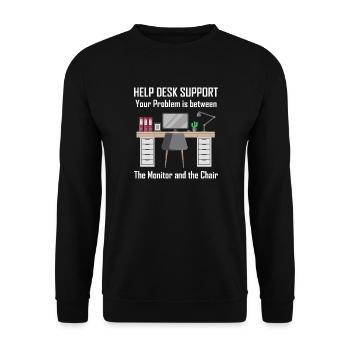 Modern Home Office Desk Setup Illustration Design - Unisex Pullover - Schwarz - Vorne - Alina (178cm) & Michal (187cm)
