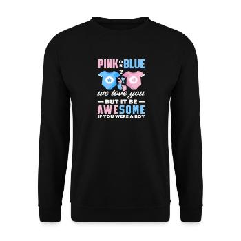 Pink or blue would be great if boy - Unisex Sweatshirt - black - Front - Alina (178cm) & Michal (187cm)