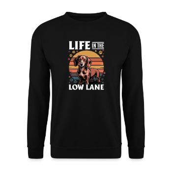 Teckel de race de chien drôle - Sweat-shirt Unisexe - noir - Devant - Alina (178cm) & Michal (187cm)