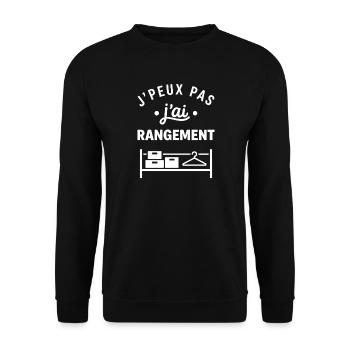 J'peux pas j'ai rangement - Sweat-shirt Unisexe - noir - Devant - Alina (178cm) & Michal (187cm)