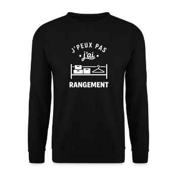 J’peux pas j’ai rangement - Sweat-shirt Unisexe - noir - Devant - Alina (178cm) & Michal (187cm)