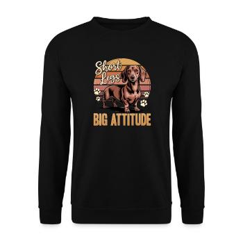 Teckel de race de chien drôle - Sweat-shirt Unisexe - noir - Devant - Alina (178cm) & Michal (187cm)