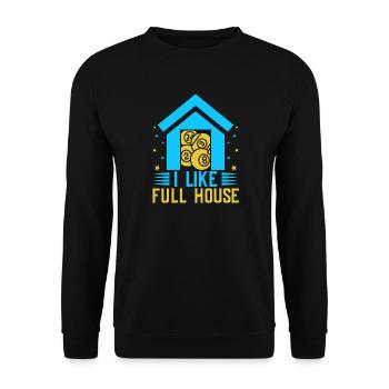 Bingo Game I Like Full House Bingo - Unisex Sweatshirt - black - Front - Alina (178cm) & Michal (187cm)