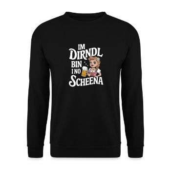 Dirndl Bierfest Charm - Unisex Pullover - Schwarz - Vorne - Alina (178cm) & Michal (187cm)