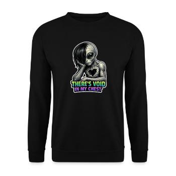 Alien Lover, Funny Alien, Cute Alien, Emo, - Unisex Sweatshirt - black - Front - Alina (178cm) & Michal (187cm)
