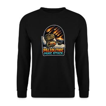Emo Dinosaur, Sad Dino, Emotional - Unisex Sweatshirt - black - Front - Alina (178cm) & Michal (187cm)