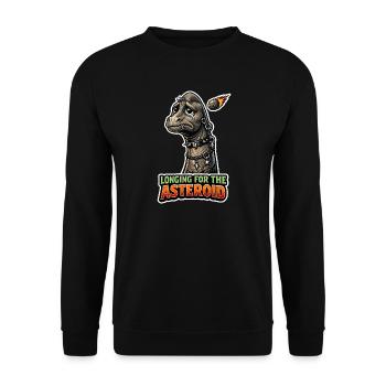 Emo Dinosaur, Sad Dino, Emotional - Unisex Sweatshirt - black - Front - Alina (178cm) & Michal (187cm)